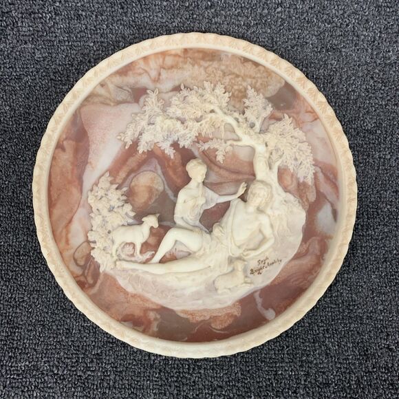 Vintage Incolay Studios Stone Plates The Romantic Poets Series Lot of 3 - Picture 2 of 16